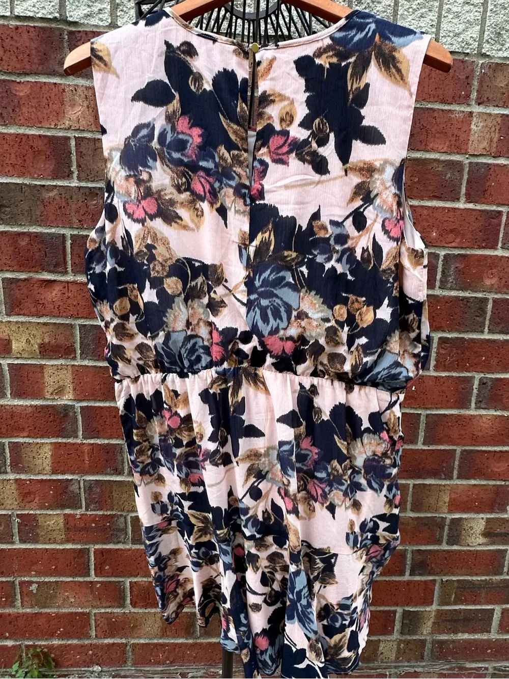 Maurices Floral Sleeveless Midi Dress Pink Navy Soft Ruffle Bridal Feminine - Picture 10 of 12